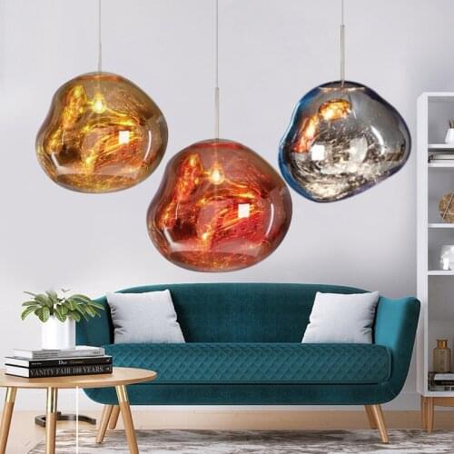 Hot Sale Art Lava Pendant Lights Ball Irregular Shaped Glass Hang Lamp Pendant Lamp for Droplight Restaurant Bar Coffee Shop
