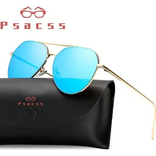 Psacss 2019 Classic Reflective Pilot Sunglasses Women Men Fashion Brand Designer Sun Glasses Vintage Mirror Top Quality Sunglass