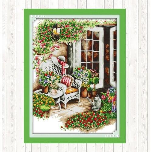 Comfortable Frontage 11CT 14CT Cross Stitch Set Embroidery Handmade Needlework Package Cross Stitch Kit Home Decor DMC Floss Kit