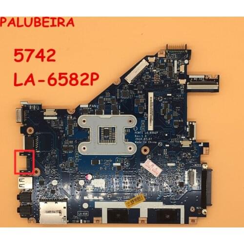PALUBEIRA Laptop Motherboard For Acer 5733 MBRJY02002 PEW71 LA-6582P HM55 UMA DDR3 Mainboard Works