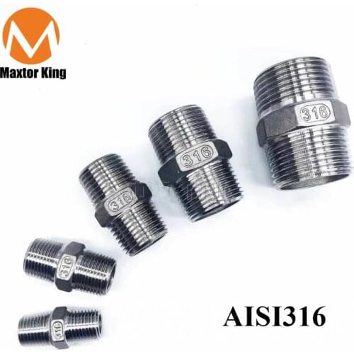 MK AISI316 2.5” BSP Male to Male Thread Hex Nipple Threaded Reducer Pipe Fitting