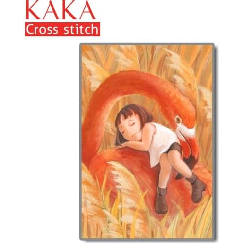 Cross stitch kits,Embroidery needlework sets with printed pattern,11CT canvas for Home Decor Painting,Animals Full NCKA013