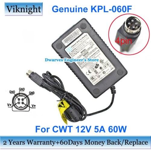 Genuine CWT KPL-060F PAA060F AC ADAPTER PAA060F 60W 12.0V 5.0A power supply For HANASIS HW-3000 DATE 0431 Laptop Adapters