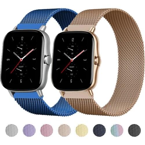 20/22mm Band For amazfit gtr 2/GTS/2e Mini/GTR 42/47mm/Galaxy watch 46mm stainless steel Watchband Bracelet Amazfit bip strap