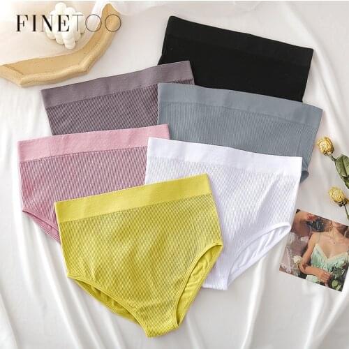 FINETOO Women High Waist Panties 2Pcs/set Seamless Shaper Underpants S-XL Girl Underwear Ladies Control Tummy Panty Lingerie New