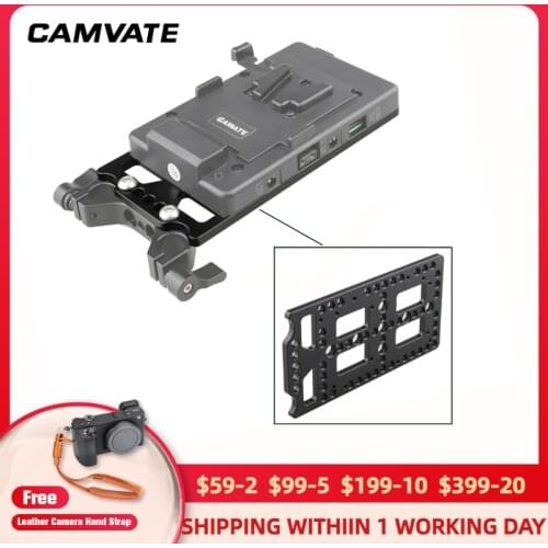 CAMVATE Versatile Mounting Cheese Plate /Battery Backboard Plate For DSLR Camera V-Lock Battery Plate / Power Splitter Mounting