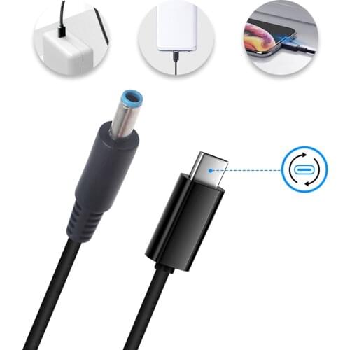 65W 20V 3A USB Type C PD Charger Laptop Power Adapter Converter to 4.5x3.0 DC Jack Plug Charging Cable Cord for HP Stream 1.5m