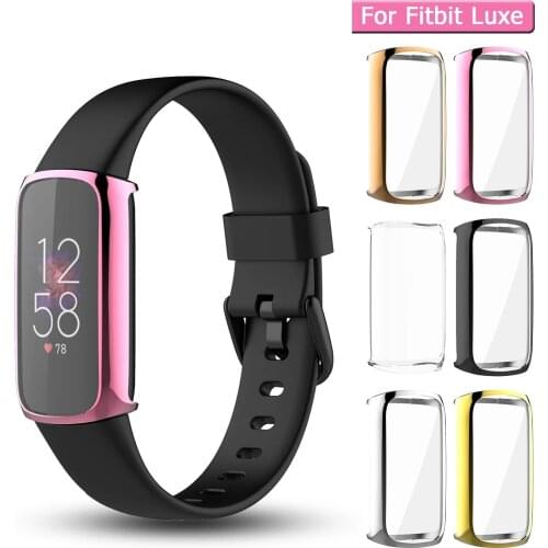 Protective Case For Fitbit Luxe Screen Protector Watch Cover For Fitbit Luxe Watch Band Bumper Plating TPU Durable Case Shell