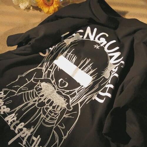 Punk Gothic Japanese Dark Grunge Streetwear Harajuku Anime Print Tops Mujer Summer Y2K Casual Loose Chic Vintage Women T-Shirt