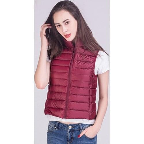 Johnature 2020 Winter New 90% White Duck Down Vest Stand Collar Warm Slim Zipper Women Fashion Down Jacket 12 Colors S-3XL