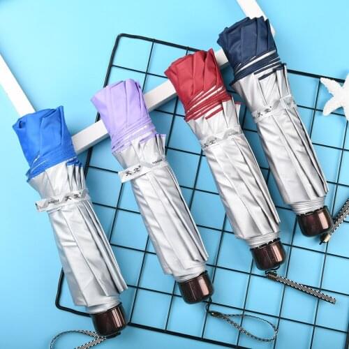 Umbrella 33323 silver glue 10 bone double sunscreen umbrella folding sunshade umbrella advertising umbrella