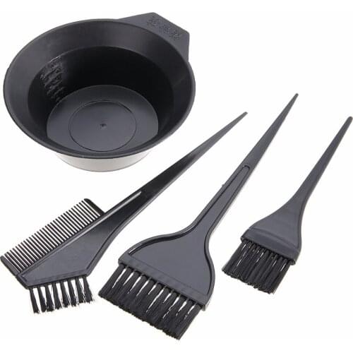 1set Professional Hair Color Dye Brushes Set Black High Quality Bleach Bowl Brush Set For Salon Kit Tint Tool