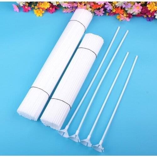 10pcs 30/40cm Latex Balloon Stick White Balloons Holder Sticks with Cup Wedding Birthday Party Inflatable Balls Accessories