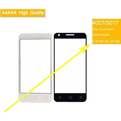 10Pcs For Alcatel One Touch Pixi 3 4027D 4027X 5017 5017E VF795 OT4027 4027 Smart Speed 6 Front Outer Glass Touch Screen Panel