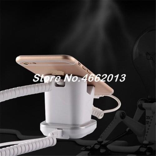 10 pcs/lot Mobile phone security display stand alarm holder cellphone anti theft base for retail apple and andriod shop