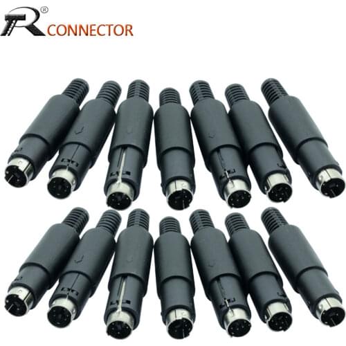 3pcs Mini 3 4 5 6 7 8 9 Pin Din Male Plug With Plastic Handle Adapter Soldering Cables DIY Connector