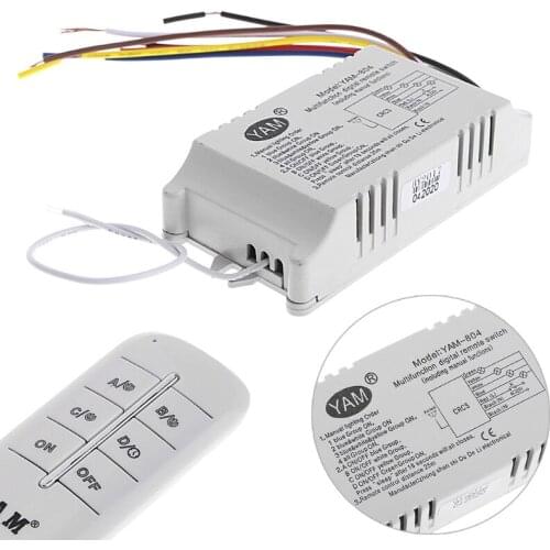 2021 New 4 Way ON/OFF 220V Wireless Receiver Lamp Light Remote Control Switch