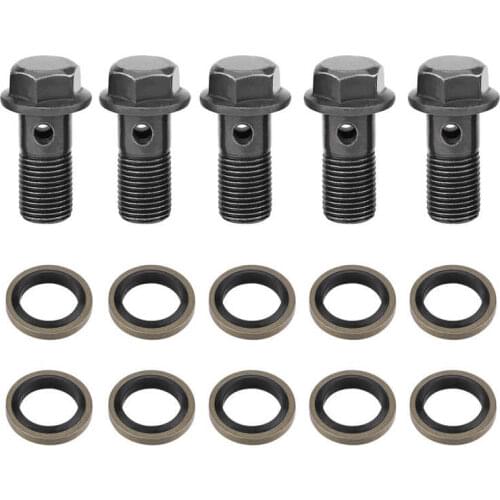 5pcs Motorcycle Banjo Bolts & Washers for Brake Caliper Master Cylinder M10 x1.25/M10 x1.0mm