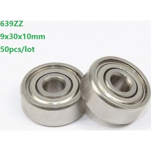 50pcs/lot 9x30x10mm 639ZZ 639-ZZ 639 ZZ Z 639Z 9*30*10mm Deep Groove Ball bearing Miniature Double metal cover Ball Bearings