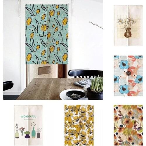 Flower Decoration Cloth Curtain Bathroom Kitchen Partition Curtain Geomantic Half Panel Curtain Home Decoration