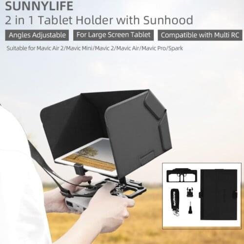 Remote Controller Tablet Holder with Sunhood NeckStrap Adjustable Angle For Mavic Air 2/Mini 2/Pro/2/Air/Spark Drone Accessories