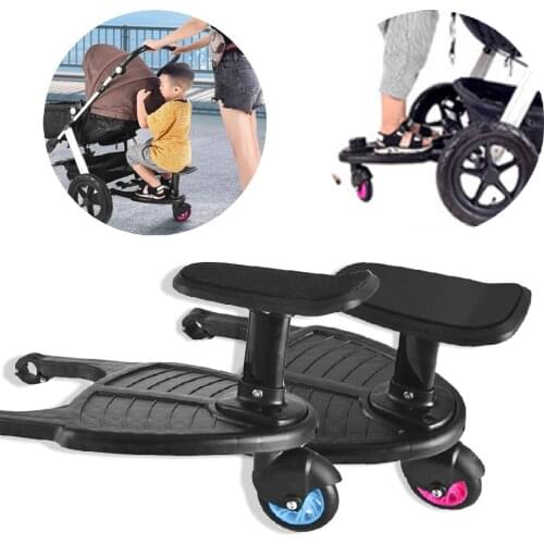 Kids Glider Board Twins Baby Accessories Childrens Stroller Organizer Auxiliary Pedal Trailer Child Standing Plate Sitting Seat