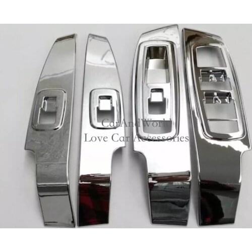 For Jeep Cherokee 2014-2017 Interior Door Armrest Switch Button Cover Frame Trims ABS Chrome Stickers Car Styling Accessories