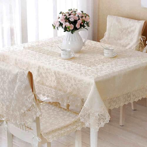 Home Decor Outdoor Hotel Wedding Banquet Table Cover European Fine Yarn Embroidery Lace Tablecloth