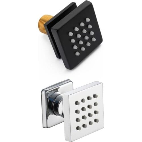 Shower Body Jet Sparyer Massage Spa Rain Showerhead Side Wall Mount Shower Head Sprayer 2-Function Black/Ch rome