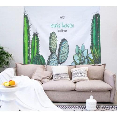 Green plants Potted Cactus tapestry wall blanket background cloth beach towel Bedroom room decoration Customizable