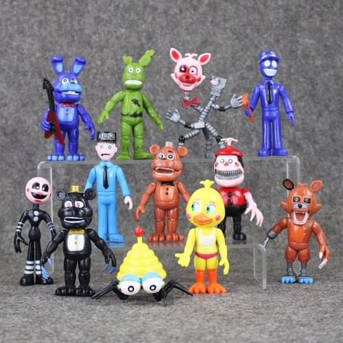 Hot Sale 12Pcs/Set figure Chica Bonnie Foxy Fazbear Bear Doll PVC Action Figures Toys