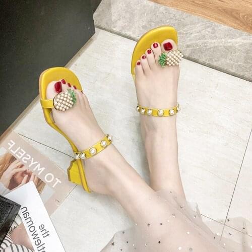 Instagram Trend 2021 with Flip-flops and Chunky Heels Shoes Woman Heels