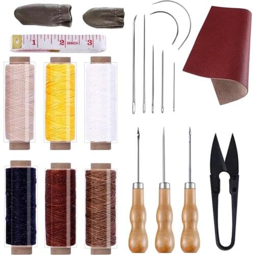 KAOBUY 22PCS Convenient Leather Craft Sewing Kit With Simple Method For Sewing,Leather Craft DIY,Leather Working