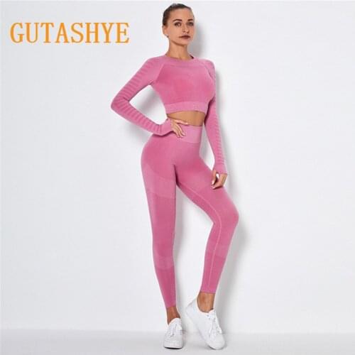 Yoga Set Fitness Clothing Sportswear High Waist Women Gym Leggings Tights Padded Push-up Sports Bra Sports Sets