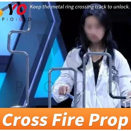 Cross fire prop real Room escape game puzzle keep the metal ring crossing track to open anti-cheating the metal slideway YOPOOD