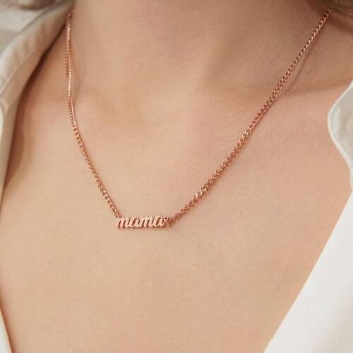 MumuXing Personalized Necklace Customized Name Stainless Steel Necklace Fashion Simple Exquisite Jewelry Valentines Day Gift