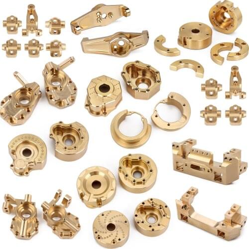 Brass Portal Drive Housing Counterweight Bumper Mount Axle Mount for RC Crawler Car Traxxas TRX4 TRX6 Upgrade Parts