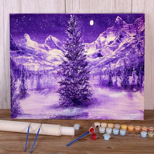 Natural Scenery Wintertide Coloring By Numbers Painting Complete Kit Oil Paints 50*70 Picture By Numbers Photo New Handiwork