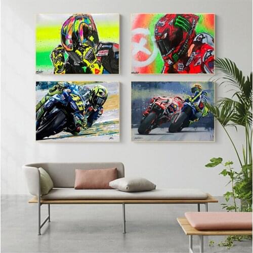 Wall Art Picture for Living Room Home Decoration Abstract Oil Prints Poster Motorcycle Canvas Painting Posters Print Cuadros