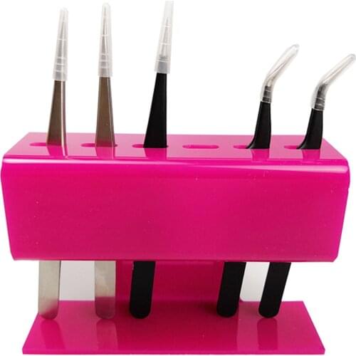 1 Set Acrylic Eyelash Tweezer Storage Holder 6Pcs Durable Convenient Tweezers Stand Shelf Holder Eyelashes extension Makeup Tool