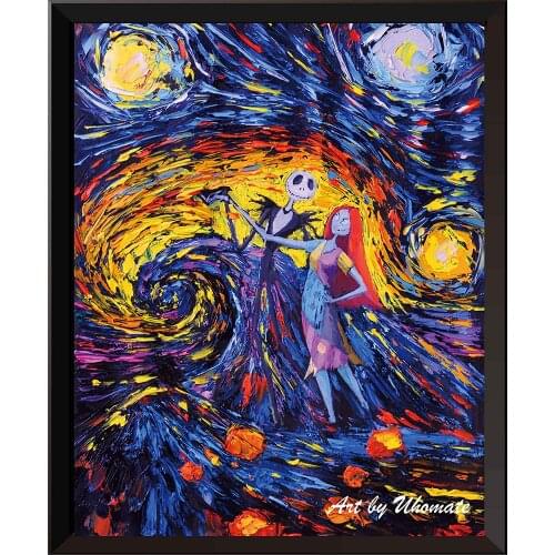 Jack Sally Nightmare Before Christmas Van Gogh Starry Night Posters Home Art