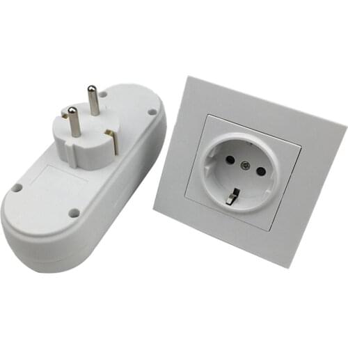 Portable Wall Power 3 Socket 16A 250V EU Plug 1 to 3 Socket Adapter Flame Retardant ABS Home Improvement Accessories