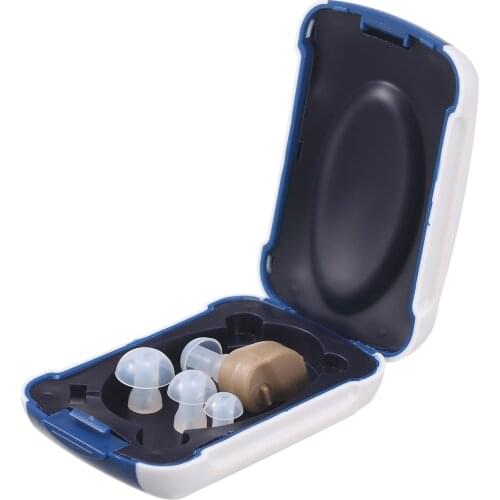 Hearing Aids with Storage Case Portable Sound Amplifier Battery Powered In Ear Hearing Enhancement Device for Adults Seniors Dai