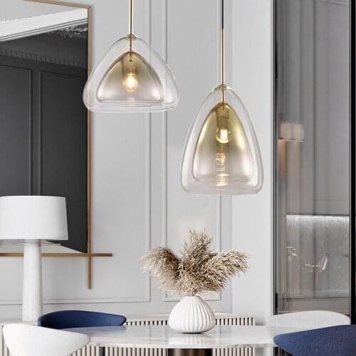 Nordic glass led pendant lights modern luxury home deco bar coffee shops design lamp living room kitchen hanging light fixtures