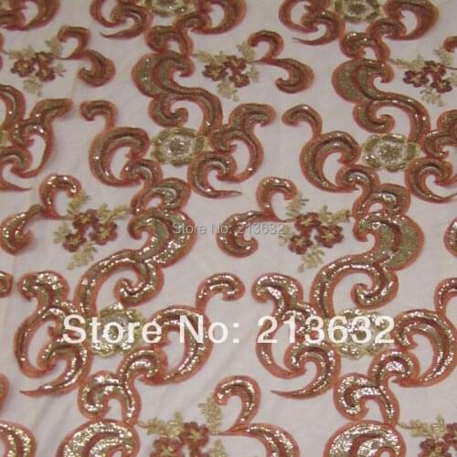 POz43 textile Sequin embroidery fabric wholesale computer Sequin embroidery cloth spot sequins embroidery lace fabric cloth yarn