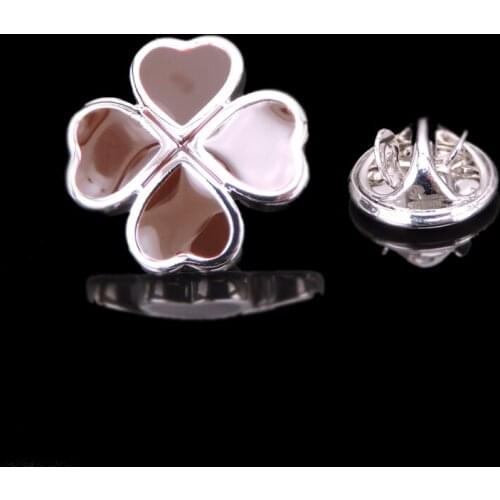 High-quality Brooch Lapel Pin For Successfu Men Pins Red clover Neckpin Collar Badge Jewelry Broche Clothing accessories
