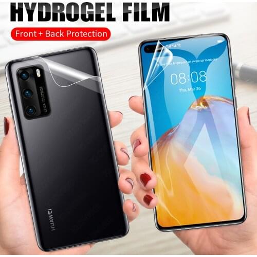 Front Back Screen Protector For Huawei P40 P30 P20 Pro lite Honor 20 Pro 8x Nova 5t 5 pro 3 Hydrogel Silicone Film Full Cover