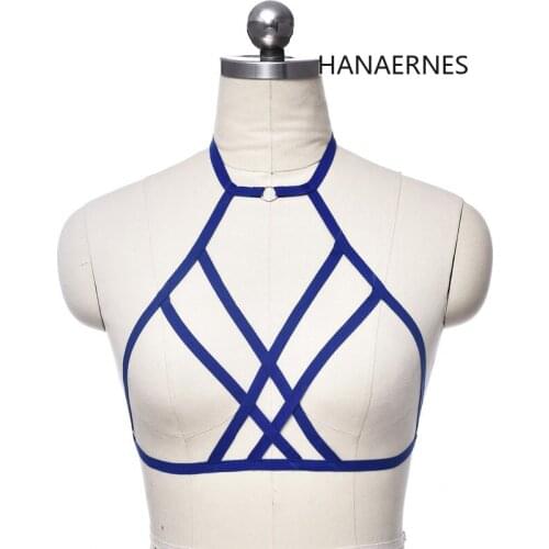 Women Sexy Multicolor Body Harness Cage Lingerie Harness Cage Bra 90s Cupless Lingerie Body Belt Adjustable Harness Bra