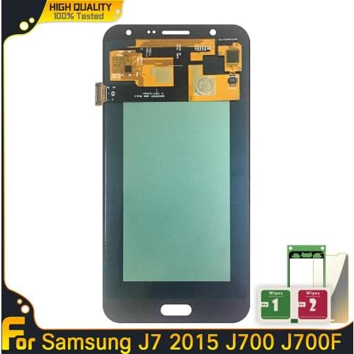 Super Amoled LCD For Samsung Galaxy J7 2015 J700 J700F J700H Display Touch Screen Digitizer Assembly Replacement J700 LCD