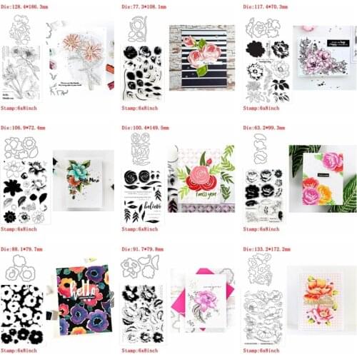 #1 New Designs Flower Word Balloon Metal Cutting Dies&Transparent Clear Stamps For DIY Scrapbooking Album paper Cards new 2020